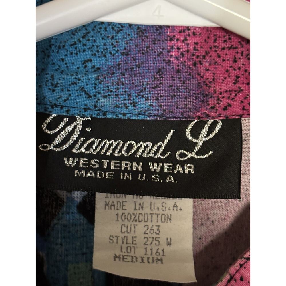 Vintage Diamond L Western Wear Shirts Lot of 2 Medium USA Made 100% Cotton - Picture 9 of 9